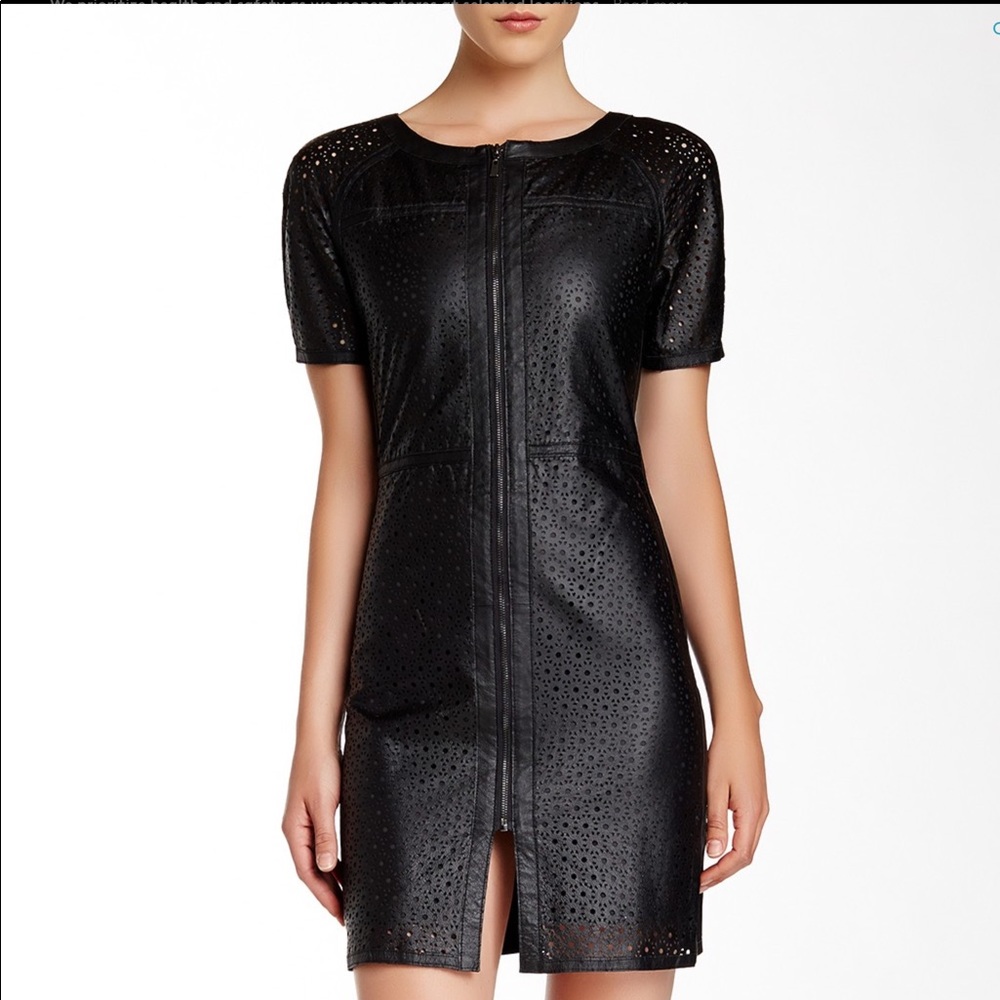 My Tribe Perforated Leather Dress